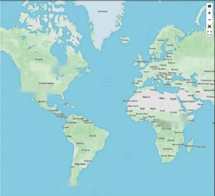 Live map showing tracked shipments